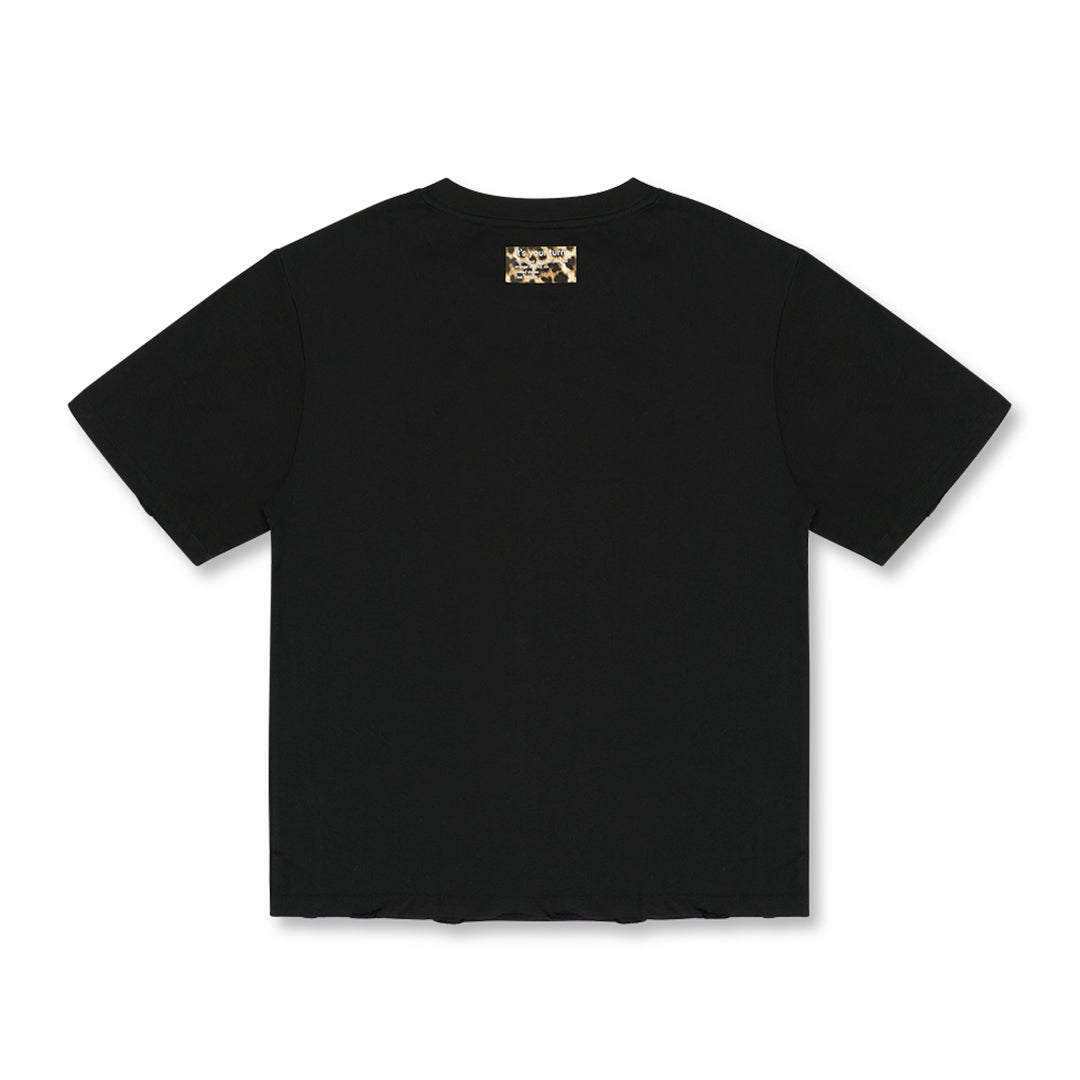 spotted black shirt