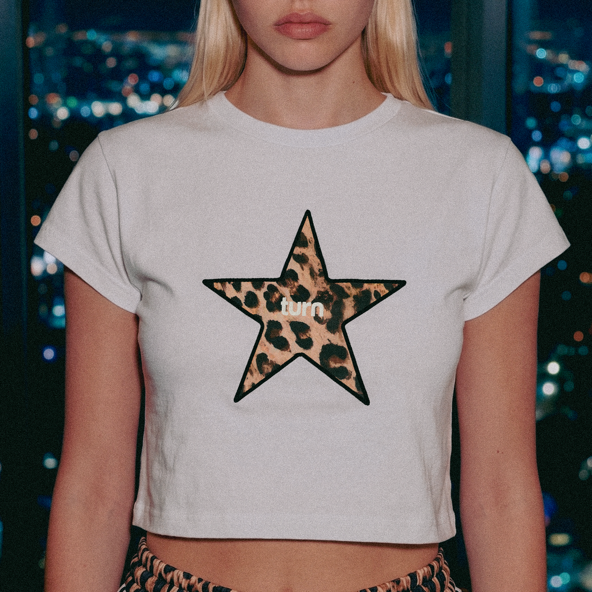 spotted star cropped shirt