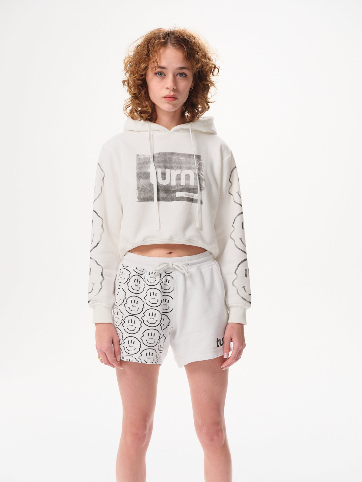 tune out crop hoodie