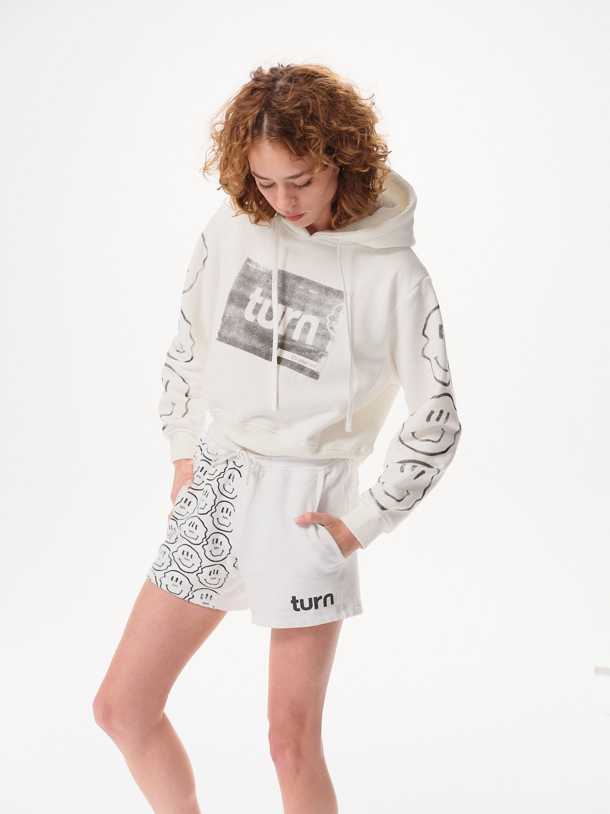 tune out crop hoodie