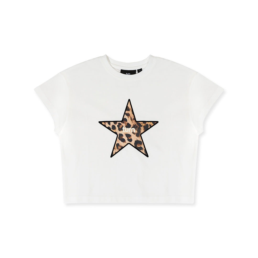 spotted star cropped shirt
