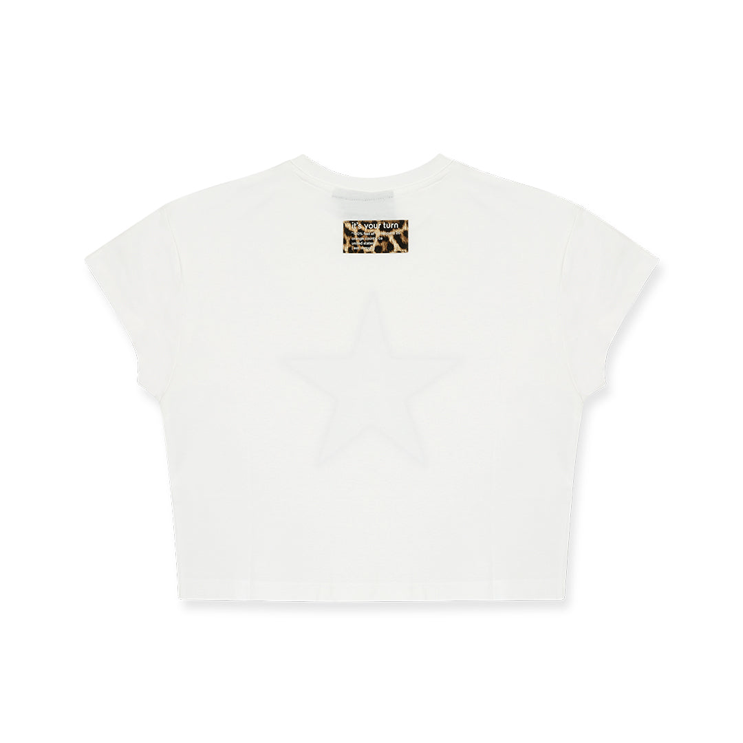 spotted star cropped shirt