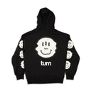 triple white smiley hoodie
