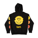 triple orange smiley hoodie