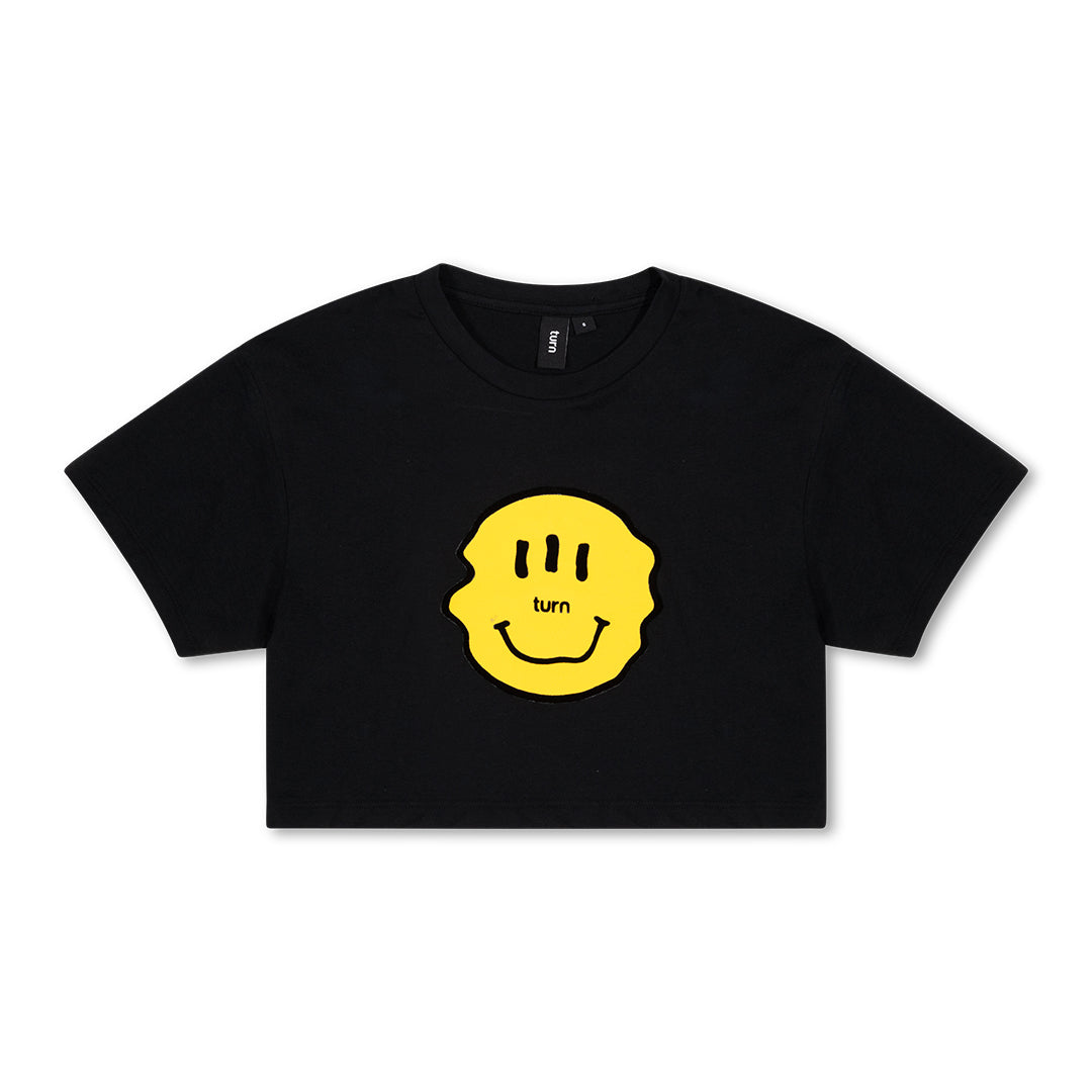 smiley crop tee