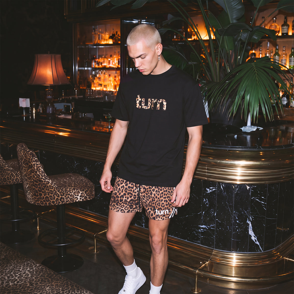 spotted black shirt