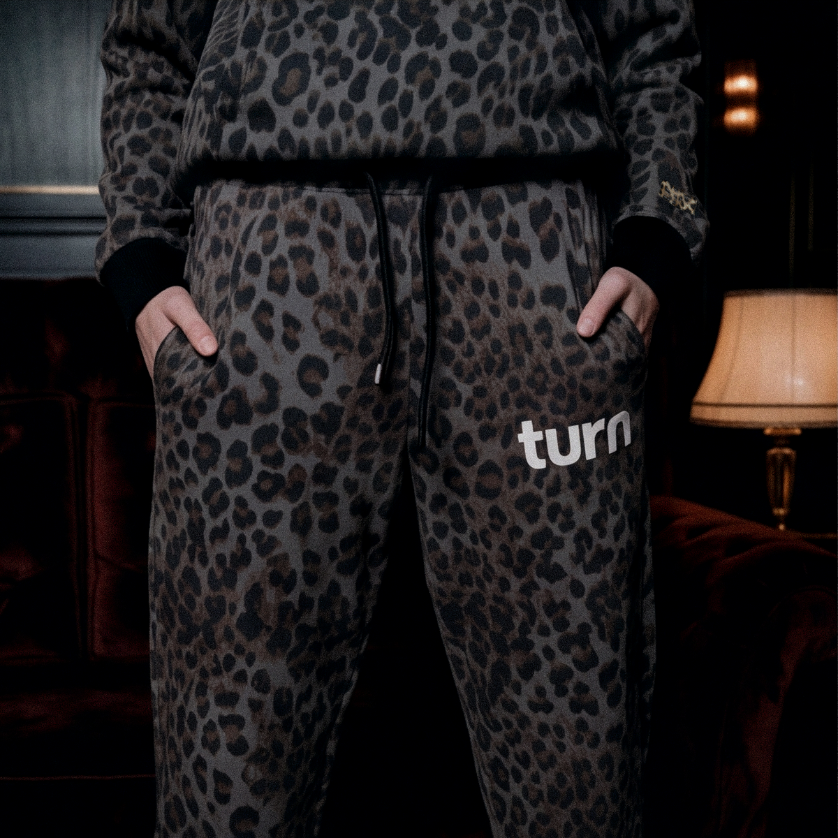 spotted all-over-print joggers