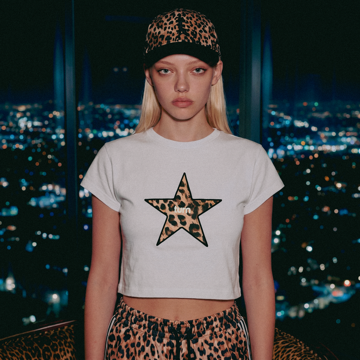 spotted star cropped shirt