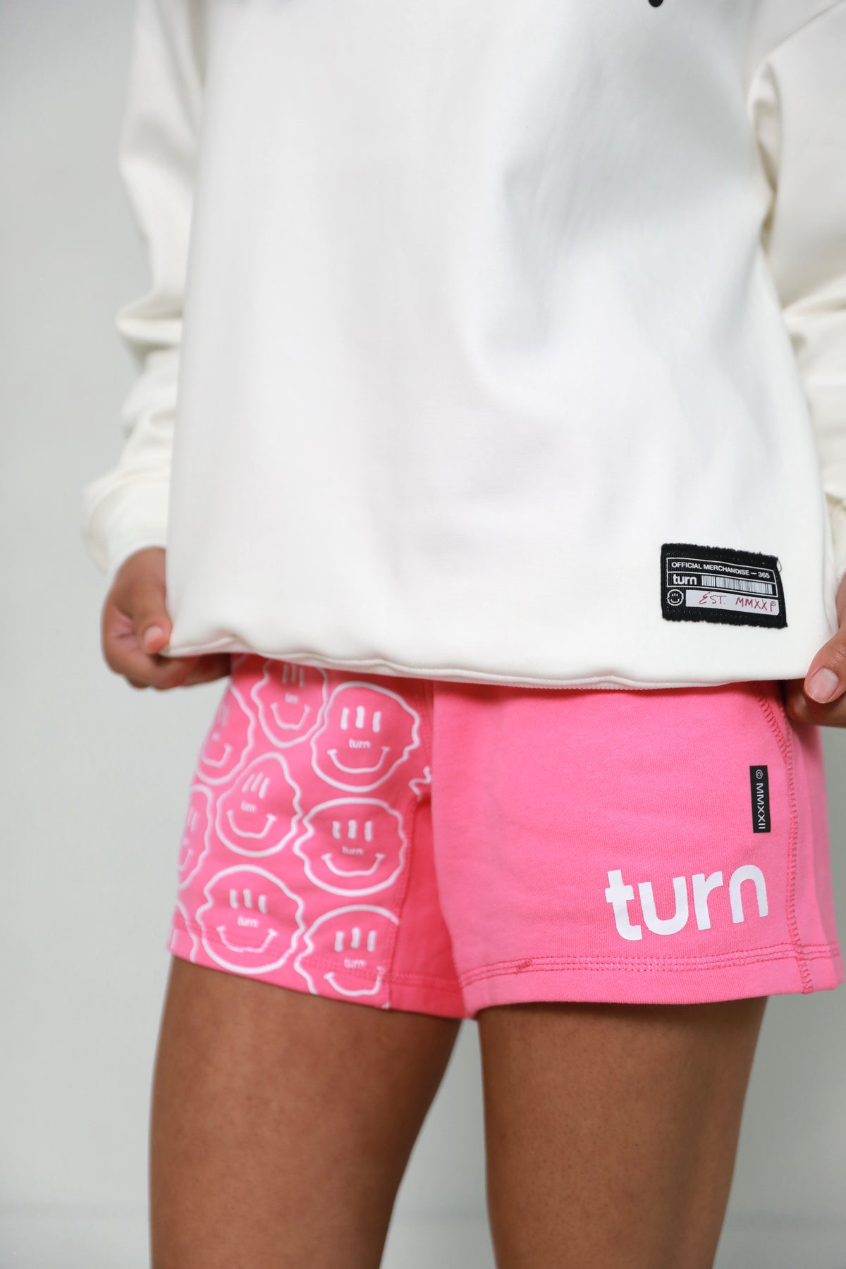 50/50 smiley shorts