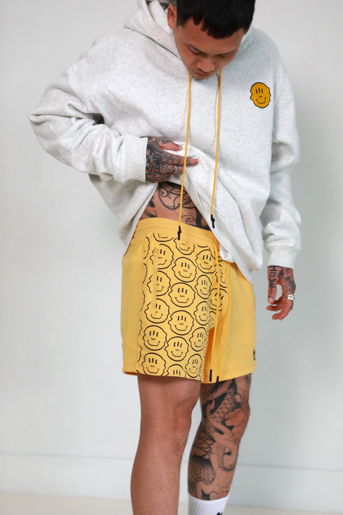 50/50 smiley shorts