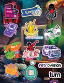 retrovision puff sticker pack