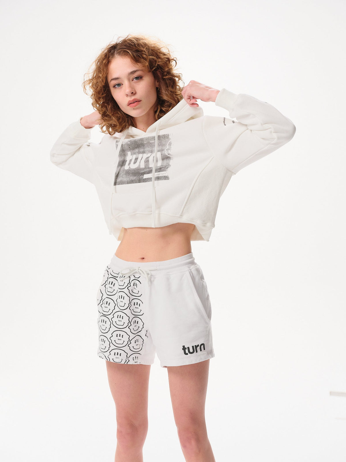 tune out crop hoodie